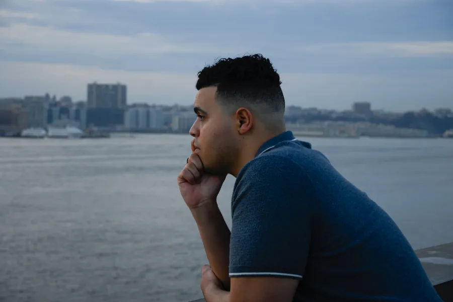 Victor - Looking out to the water, pensive